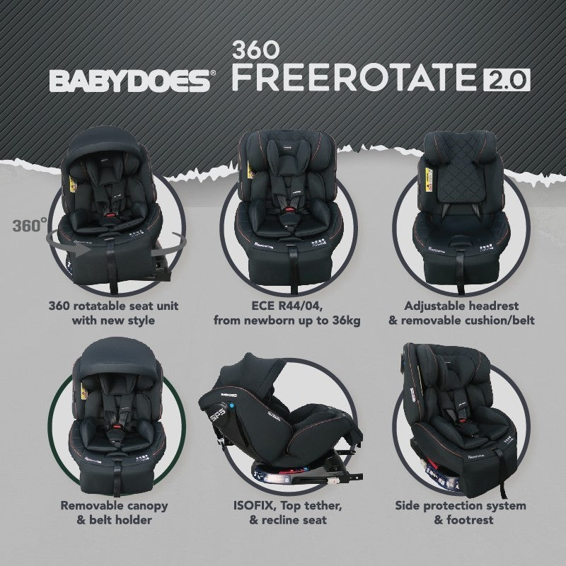 BABYDOES  360° Free Rotate 2.0 Carseat 8089 Kursi Dudukan Mobil Bayi
