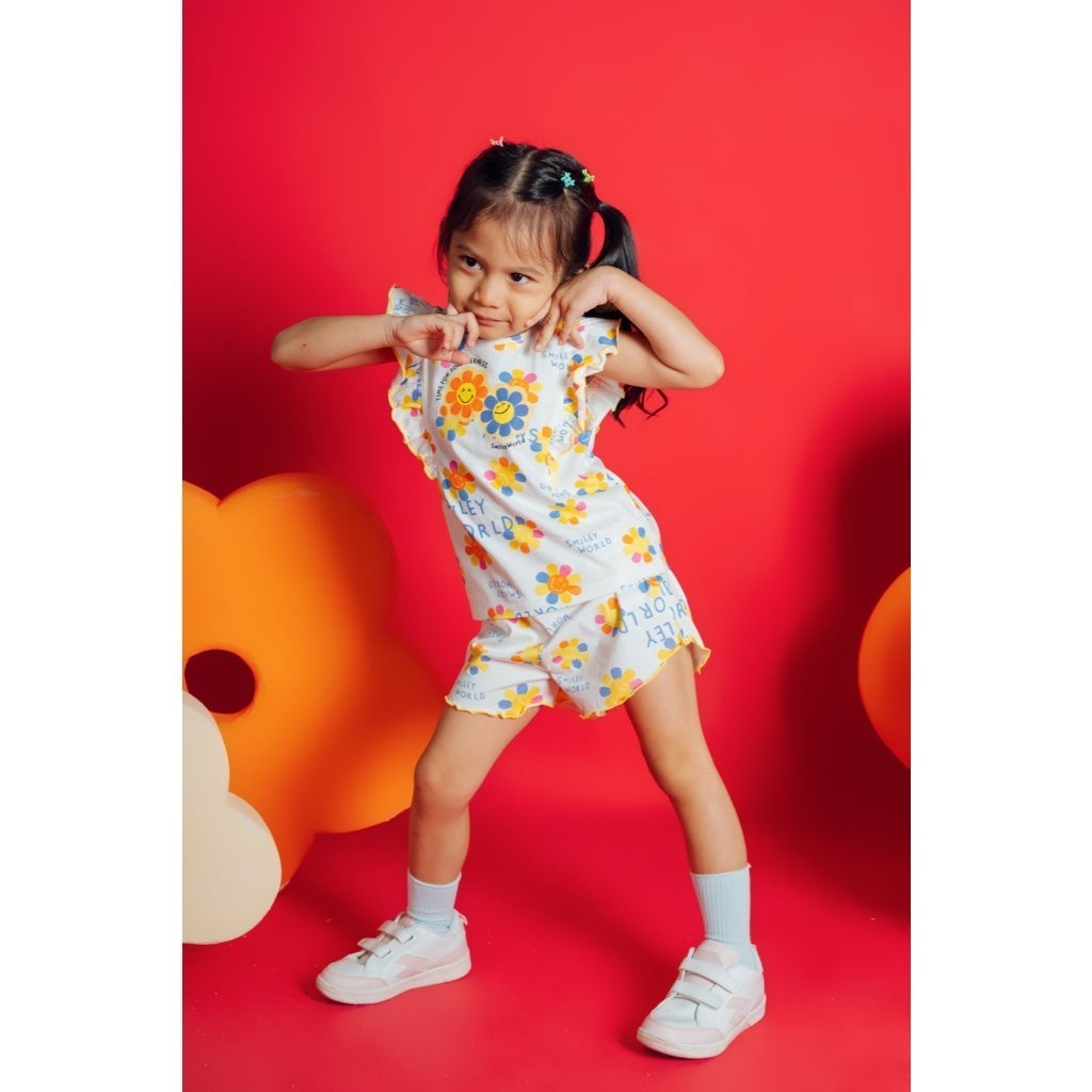BOHOPANNA - BOHOPANNA X SMILEY - ELORA SET - Setelan Baju Anak Perempuan
