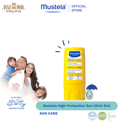 Mustela High Protection Sun Stick 9 GR SPF50 wajah dan tubuh cocok untuk bayi