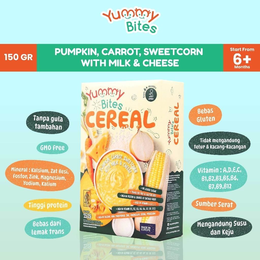 [NIKITA WILLY EXCLUSIVE] Yummy Bites Cereal 150 GR/ MPASI Baby/ Bubur Bayi Oatmeal mpasi Penambah Nafsu Makan Penambah Berat Badan BB Booster MPASI Bayi Anti GTM