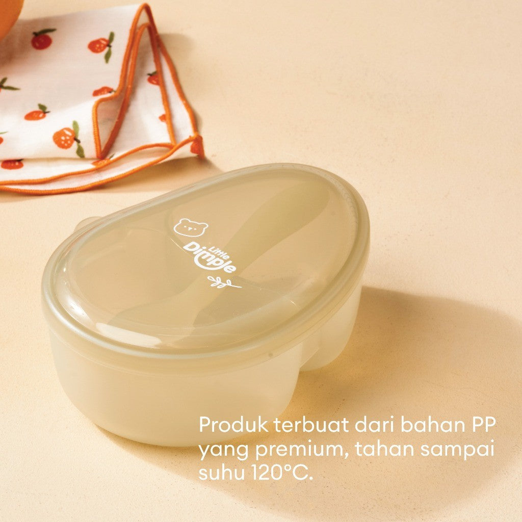 Little Dimple Pack & Go Travel Set Portable Bowl Spoon Set Sendok Mangkok Anak