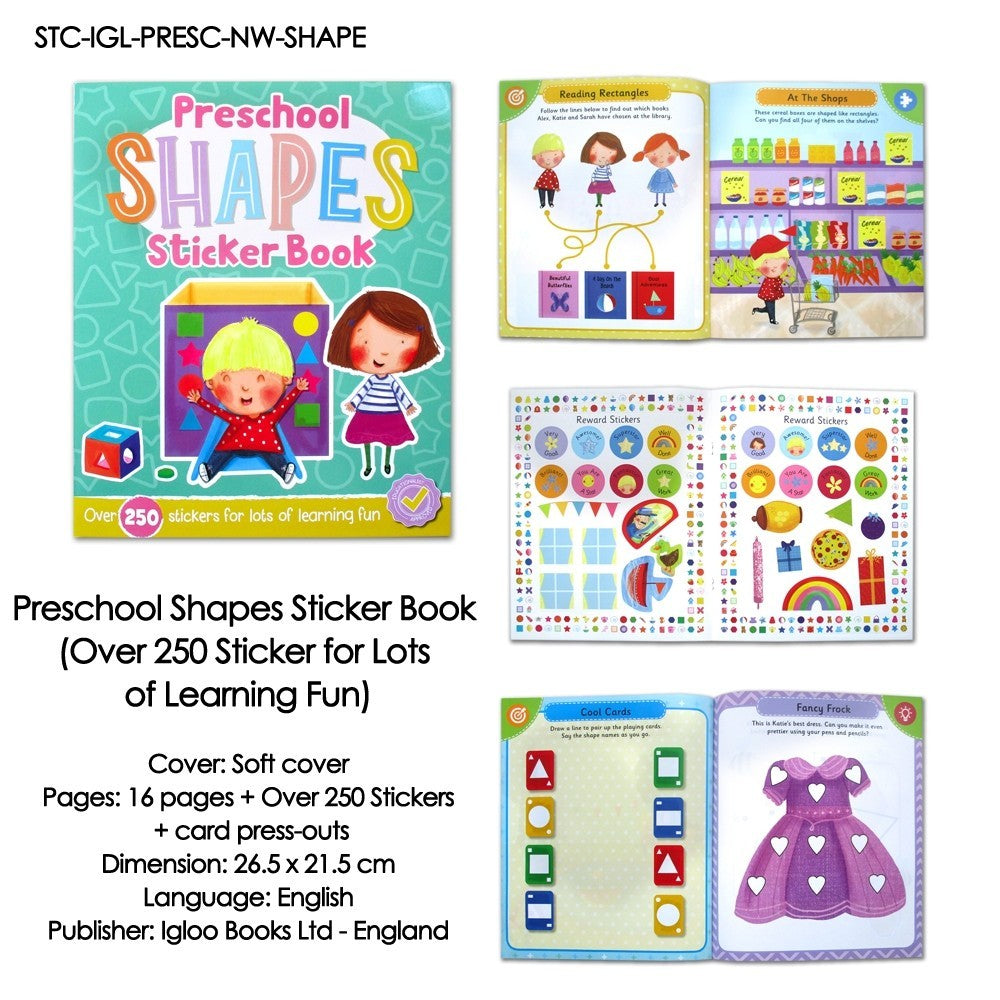 Preschool ABC/123/COLOURS/SHAPES  Sticker Book (Over 250 Sticker for Lots of Learning Fun) [Igloo Books]