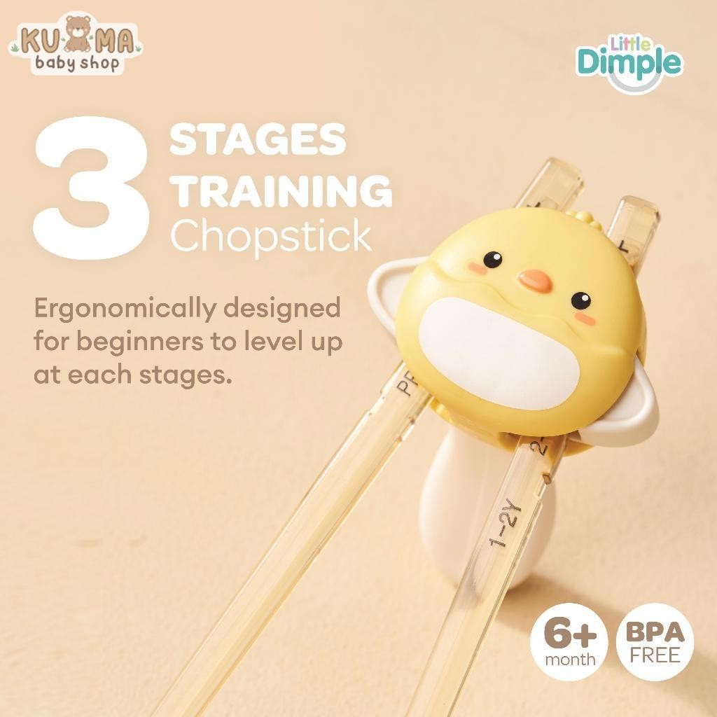 Little Dimple 3 Stages Training Chopstick - Sumpit Belajar Anak Adjustable BPA Free