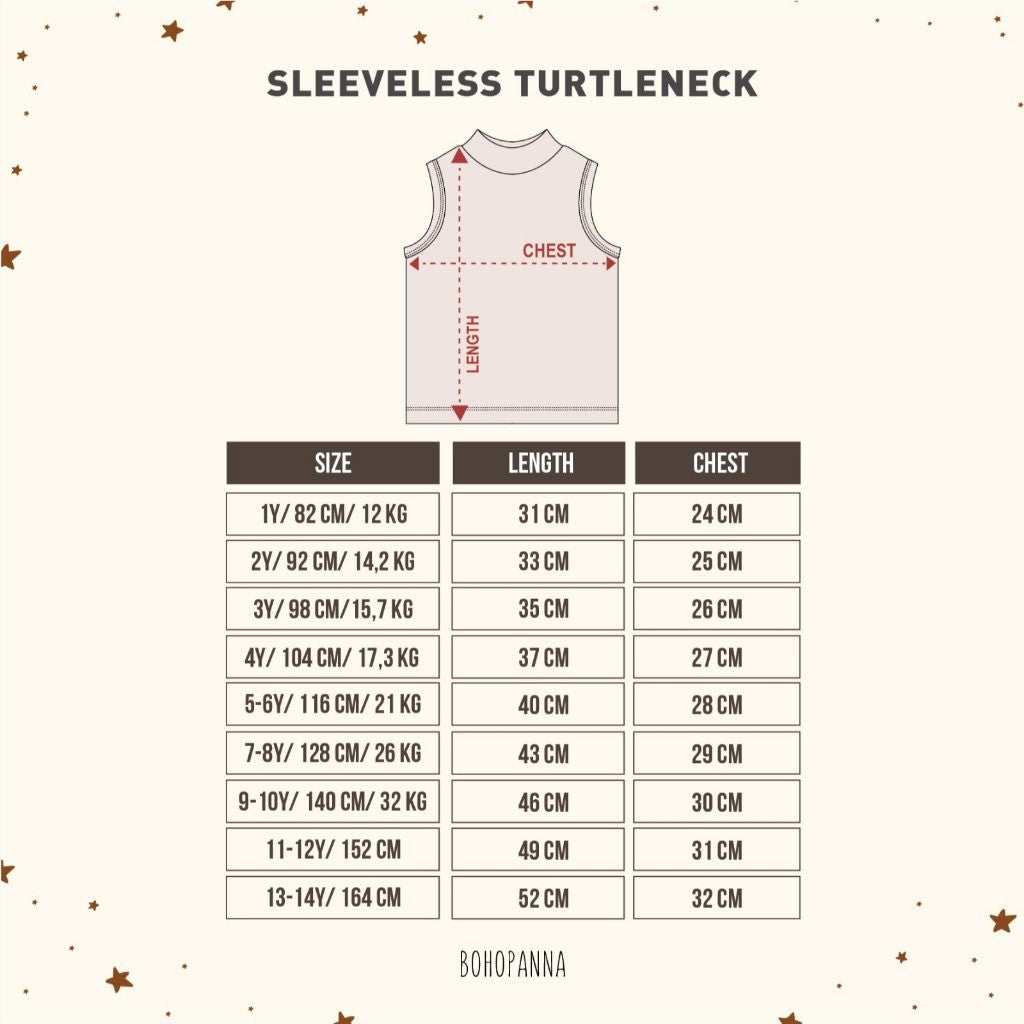 BOHOPANNA - SLEEVELESS TURTLENECK - Atasan Anak Perempuan BP2425
