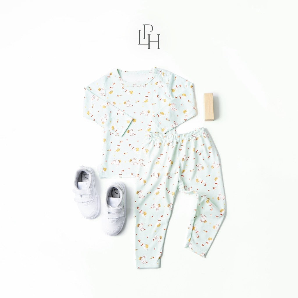 Little Palmerhaus - Little Wear Shoulder Button Long Set 26.0 (Setelan Anak Lengan Panjang)