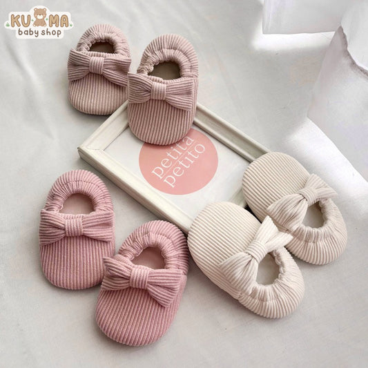 Petita Petito Little Bow Baby Shoes | Sepatu Bayi Dengan Pita | Prewalker Shoes