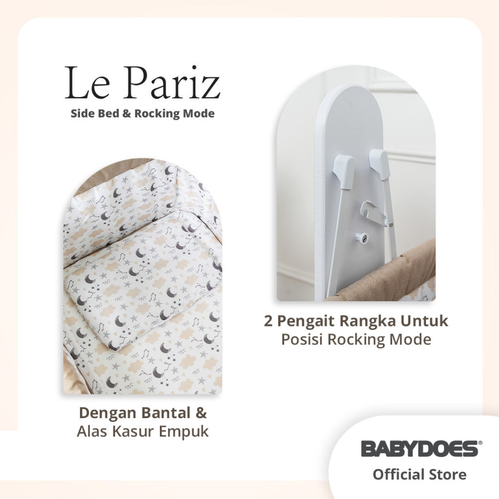 BABYDOES BOX CH 1634 LE PARIZ SIDE BED & ROCKING MODE