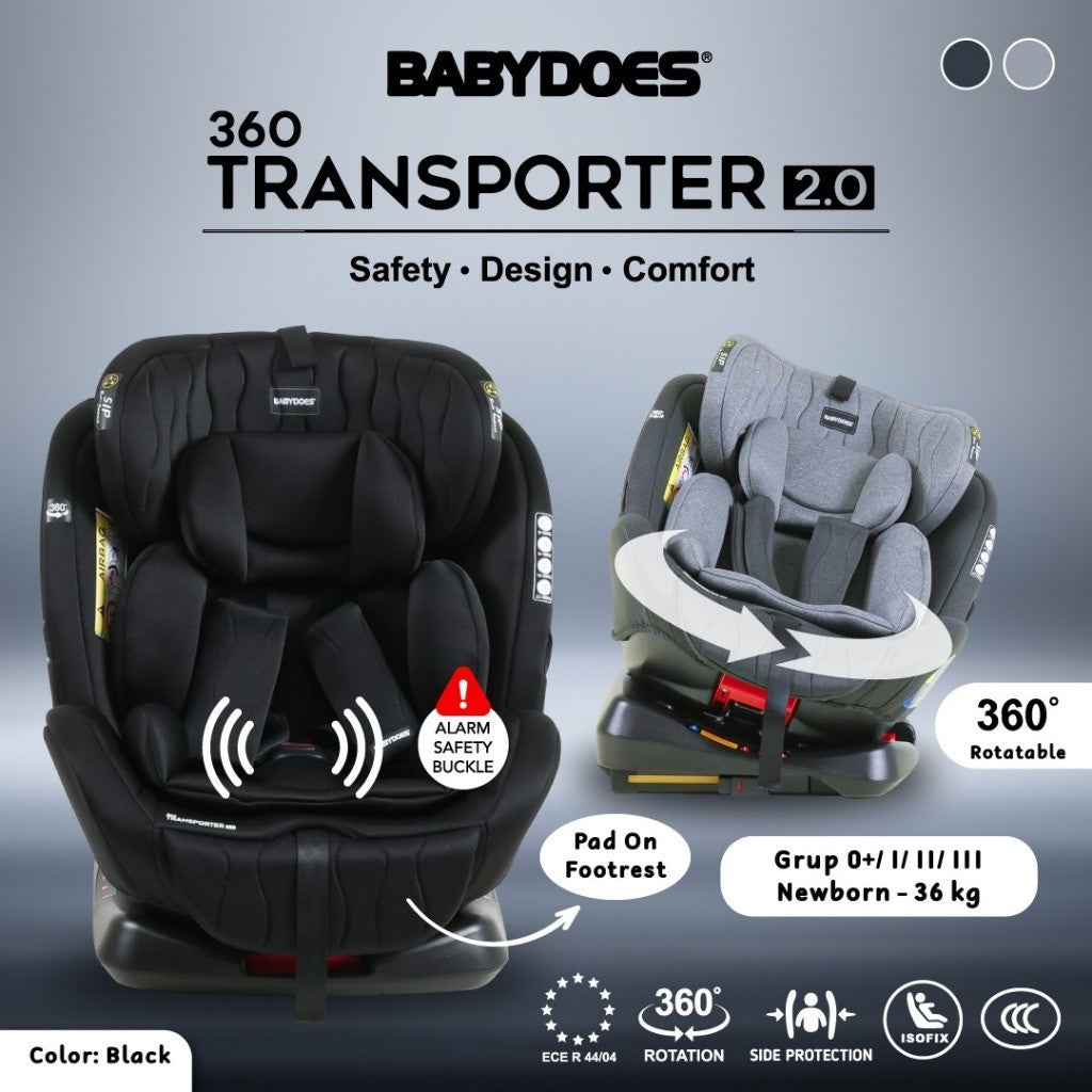 BABYDOES Transporter 2.0 Carseat 360 Kursi Dudukan Mobil Bayi