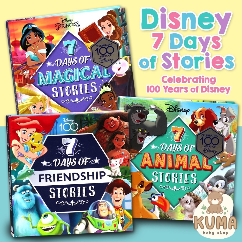 Disney 7 Days of HEROIC / MAGICAL / ANIMAL / FRIENDSHIP Stories - Story Book - Celebrating 100 Years of Disney - Disney 100 - Disney Princess - Disney Animals - Disney Hero