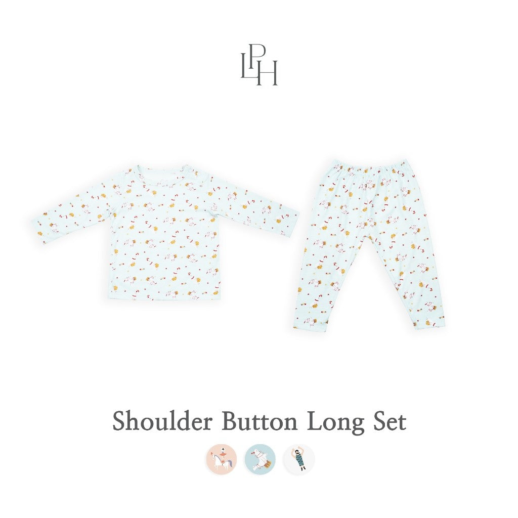 Little Palmerhaus - Little Wear Shoulder Button Long Set 26.0 (Setelan Anak Lengan Panjang)
