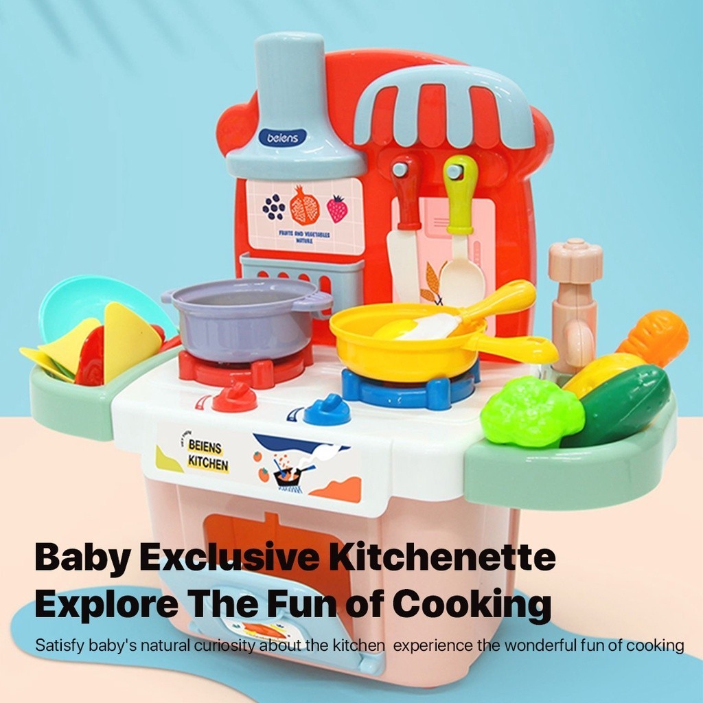 Beiens Cooking Mini Kitchen Set Toys Mainan Edukasi Masakan Anak