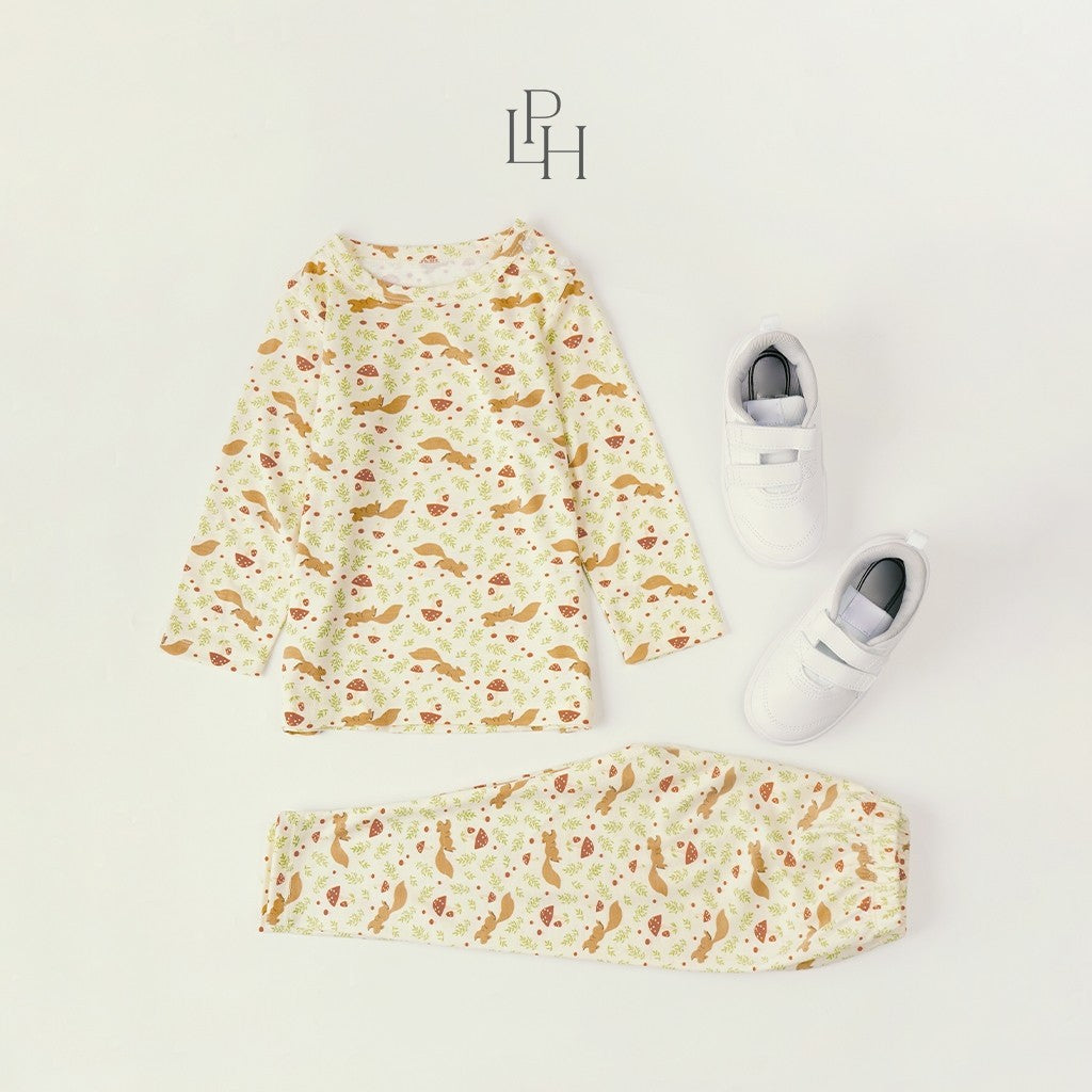Little Palmerhaus - Little Wear Shoulder Button Long Set 24.0 (Setelan Anak Lengan Panjang)