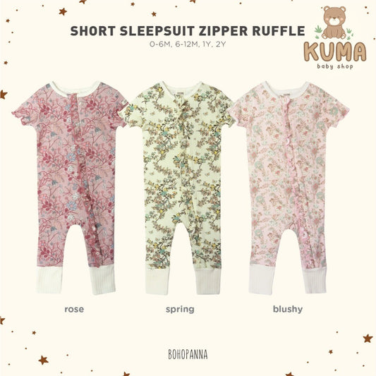 BOHOPANNA - SHORT SLEEPSUIT ZIPPER RUFFLE - Jumper Bayi