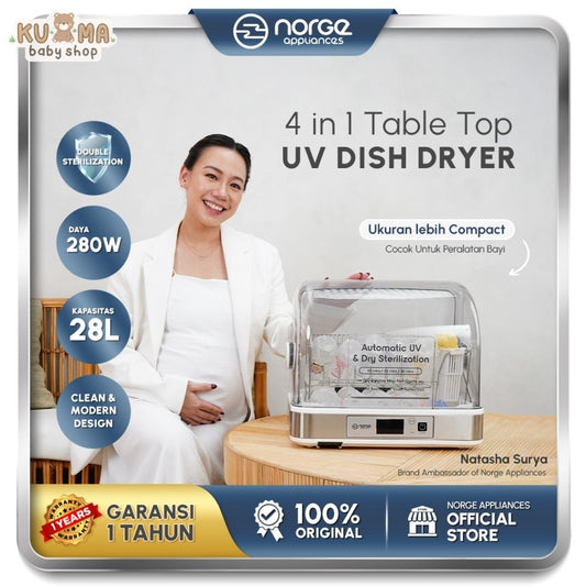 Norge 4 in 1 Table-top UV Dish Dryer 28L 280W (NG-DD28UV) / Sterilizer / Rak Piring / Pengering Piring