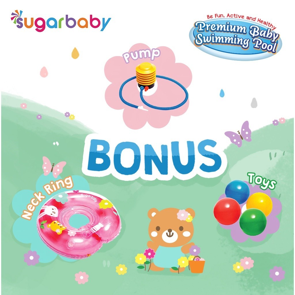 Sugar Baby Premium Baby Swimming Pool - Fresh Garden - Pink / kolam renang bayi / baby spa