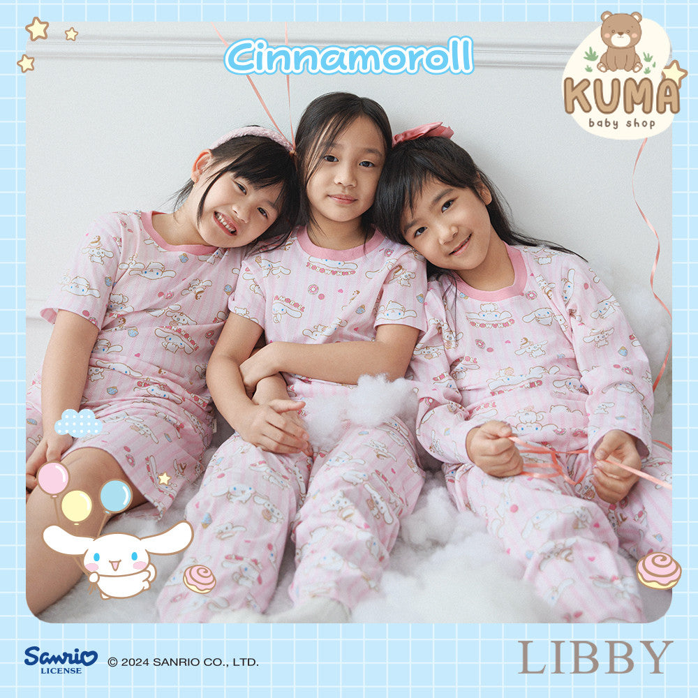 LIBBY Sanrio Setelan Piyama Oblong Anak Perempuan Kuromi Cinnamoroll Pink Limited Edition 1 Stel