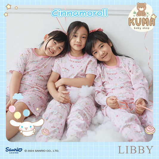 LIBBY Sanrio Setelan Piyama Oblong Anak Perempuan Kuromi Cinnamoroll Pink Limited Edition 1 Stel