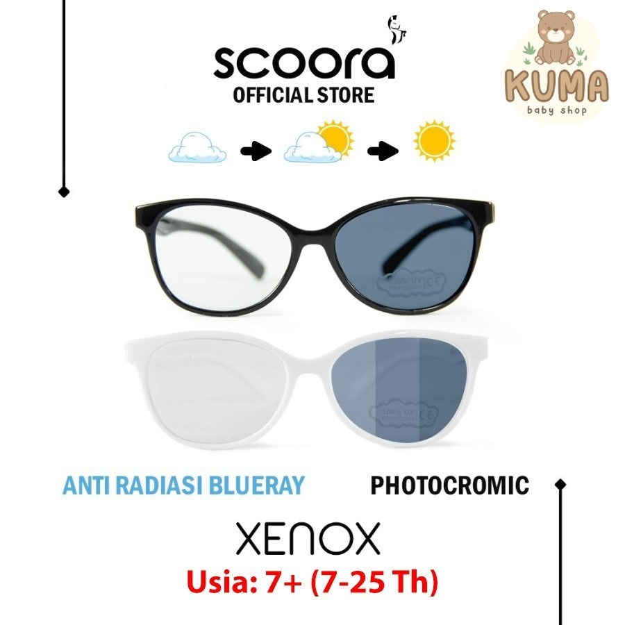 SCOORA Xenox Kacamata Usia Anak 7+ ( 7 - 25 thn ) Anti Radiasi & Anti UV - Variasi Warna