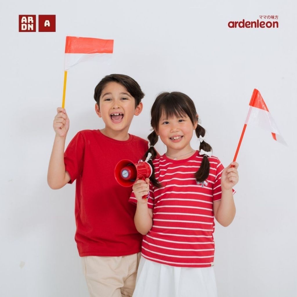 ARDENLEON Atasan Kaos Anak Basic T-Shirt Kemerdekaan 17 Agustus Indonesia