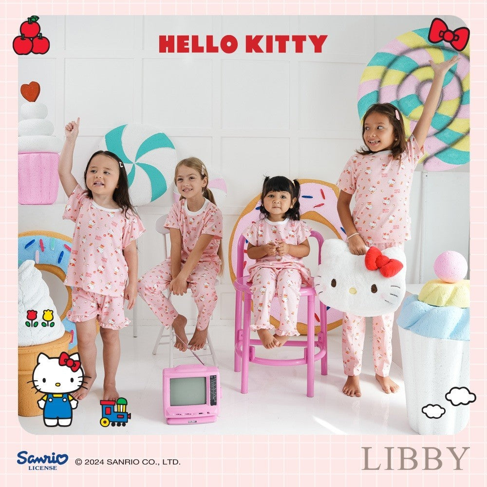LIBBY Sanrio Setelan Piyama Oblong Anak Perempuan Kuromi Cinnamoroll Hello Kitty (1 Stel)