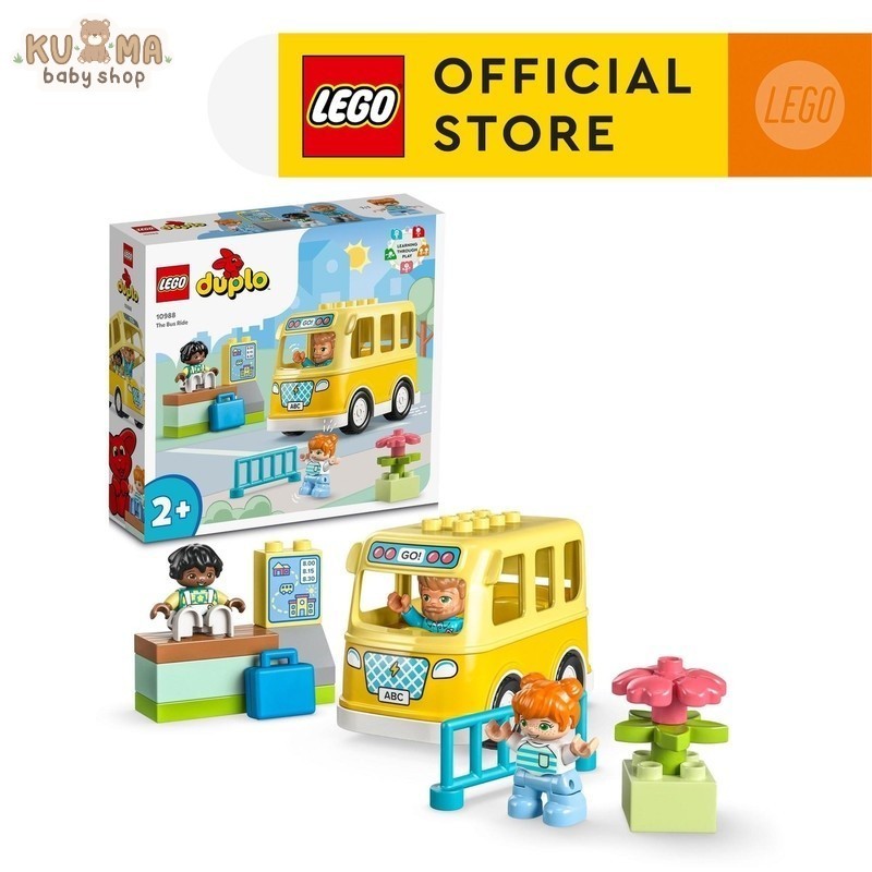 LEGO DUPLO Town 10988 The Bus Ride Building Toy Set (16 Pieces) Building Blocks for Kids (2 Tahun+)
