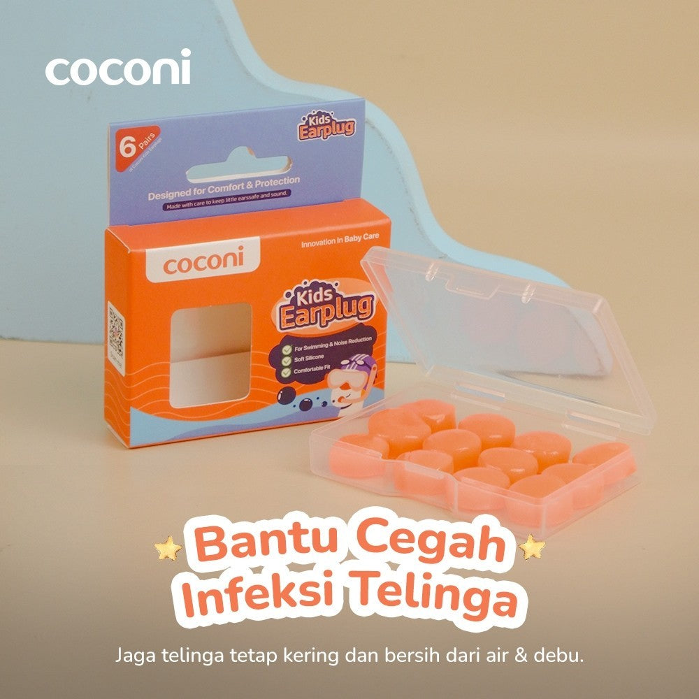 Coconi Kids Earplug | Pelindung / Penutup Telinga Anak Silikon Anti Bising Anti Air untuk Tidur Renang Traveling