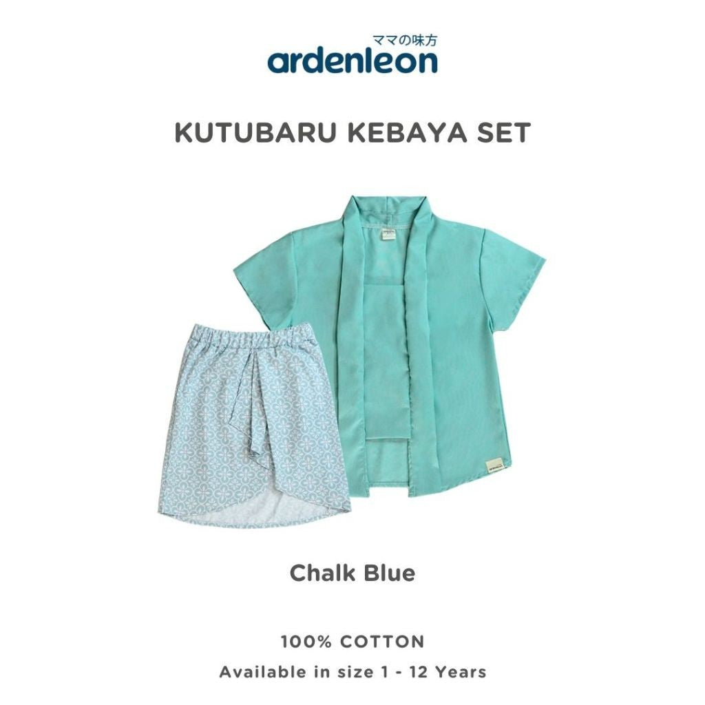 ARDENLEON Setelan Anak Perempuan Batik Kutubaru Kebaya Set