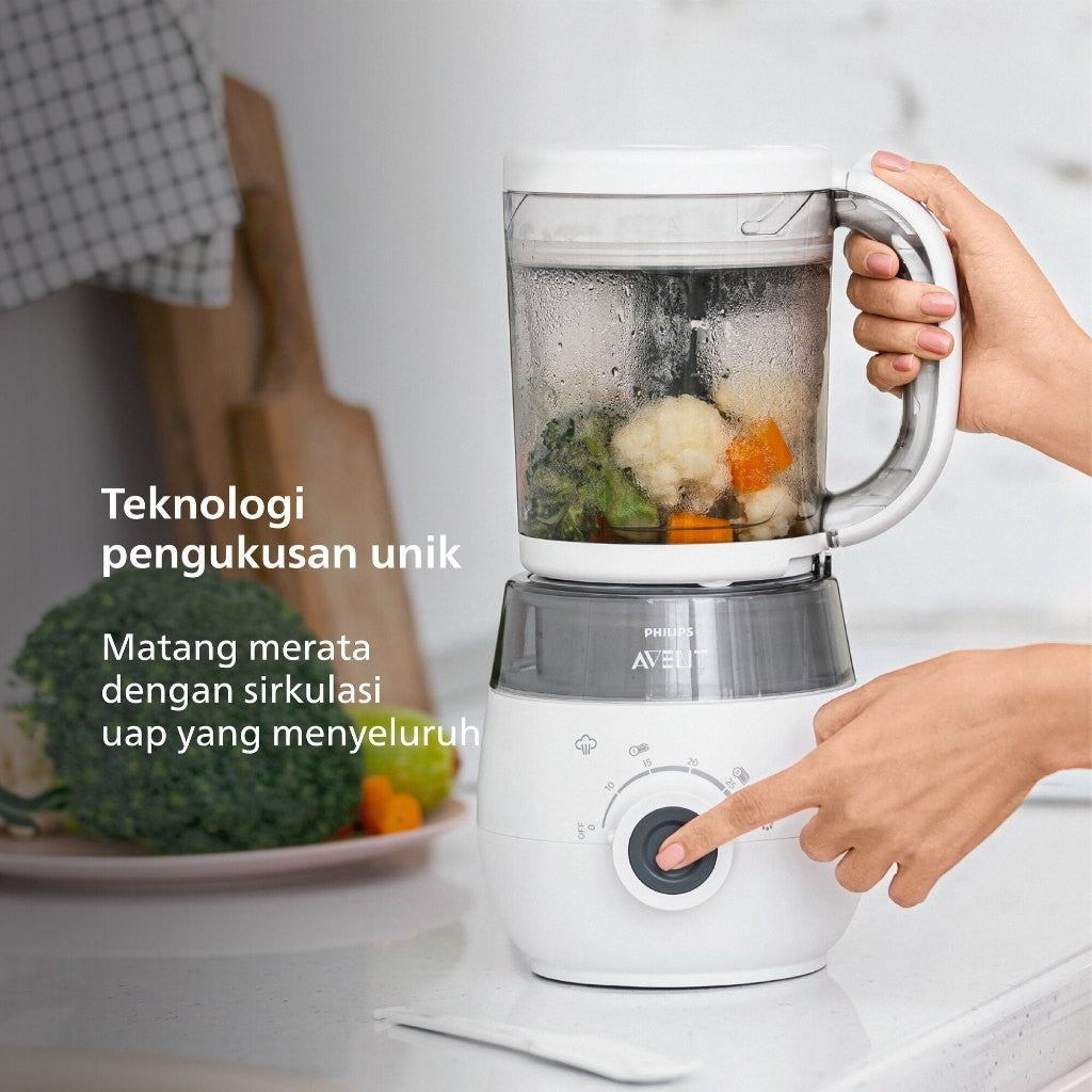 Philips Avent | Food Processor | Alat MPASI | Blender Menyimpan Memanaskan Defrost MPASI | 4 in 1 | SCF883/01