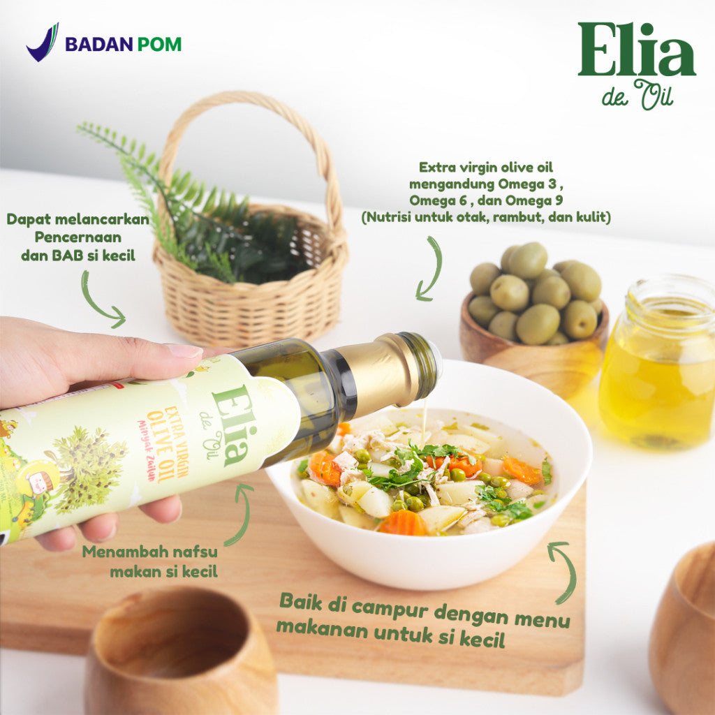 ELIA DE OIL Olive Oil / Extra Virgin Olive Oil for Kids / Minyak Zaitun Anak / MPASI Anak