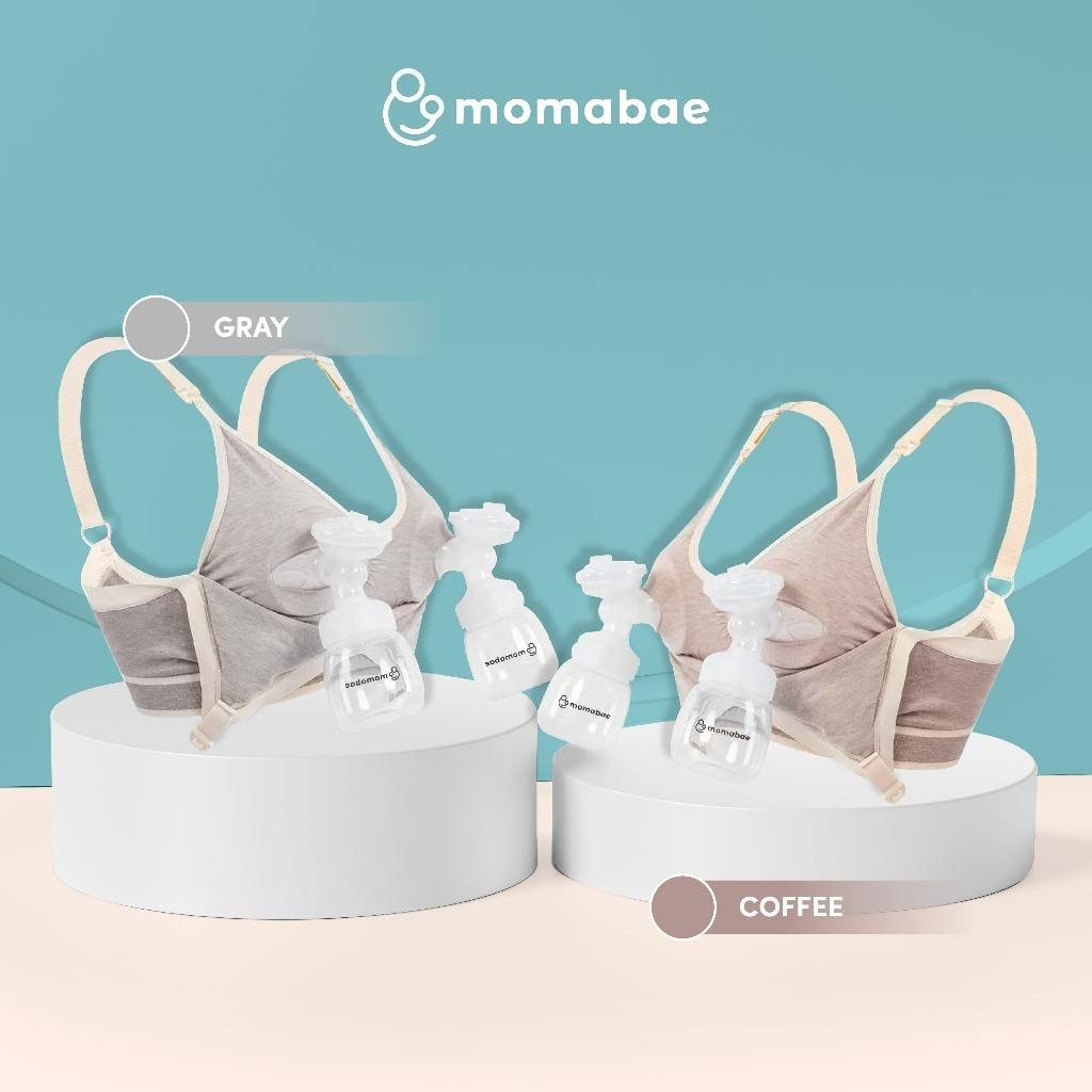 MOMABAE - Front 2 in 1 Bra Menyusui | Pumping Bra & Nursing Bra & Maternity Bra | Comfort Bra