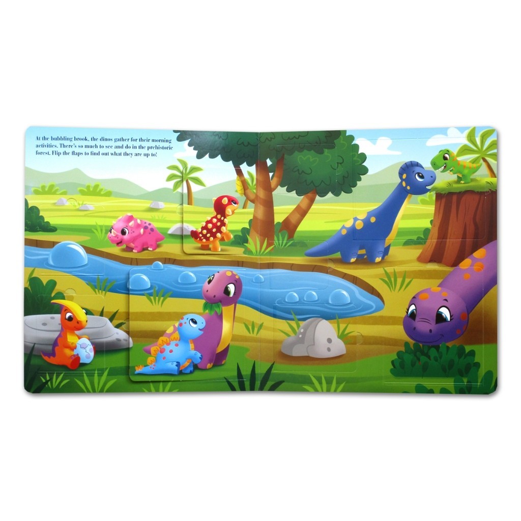 Piucky Penguins/Jurassic Juniors/Unicorns & Friends Flip Flap Fun Board Book Over 40 Flaps! [Phidal]