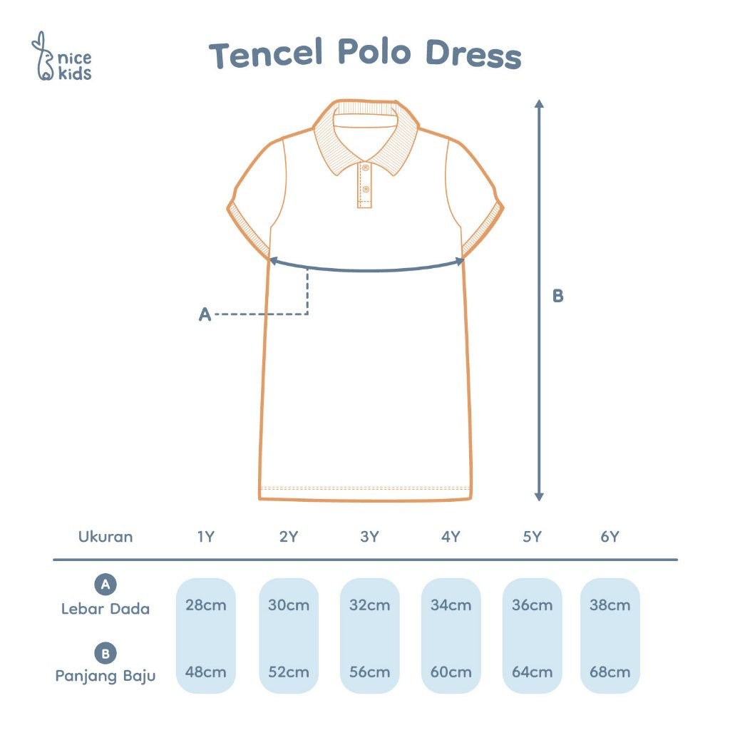 Nice Kids - Tencel Polo Dress (Dress Anak Perempuan Premium 1-6 Tahun)