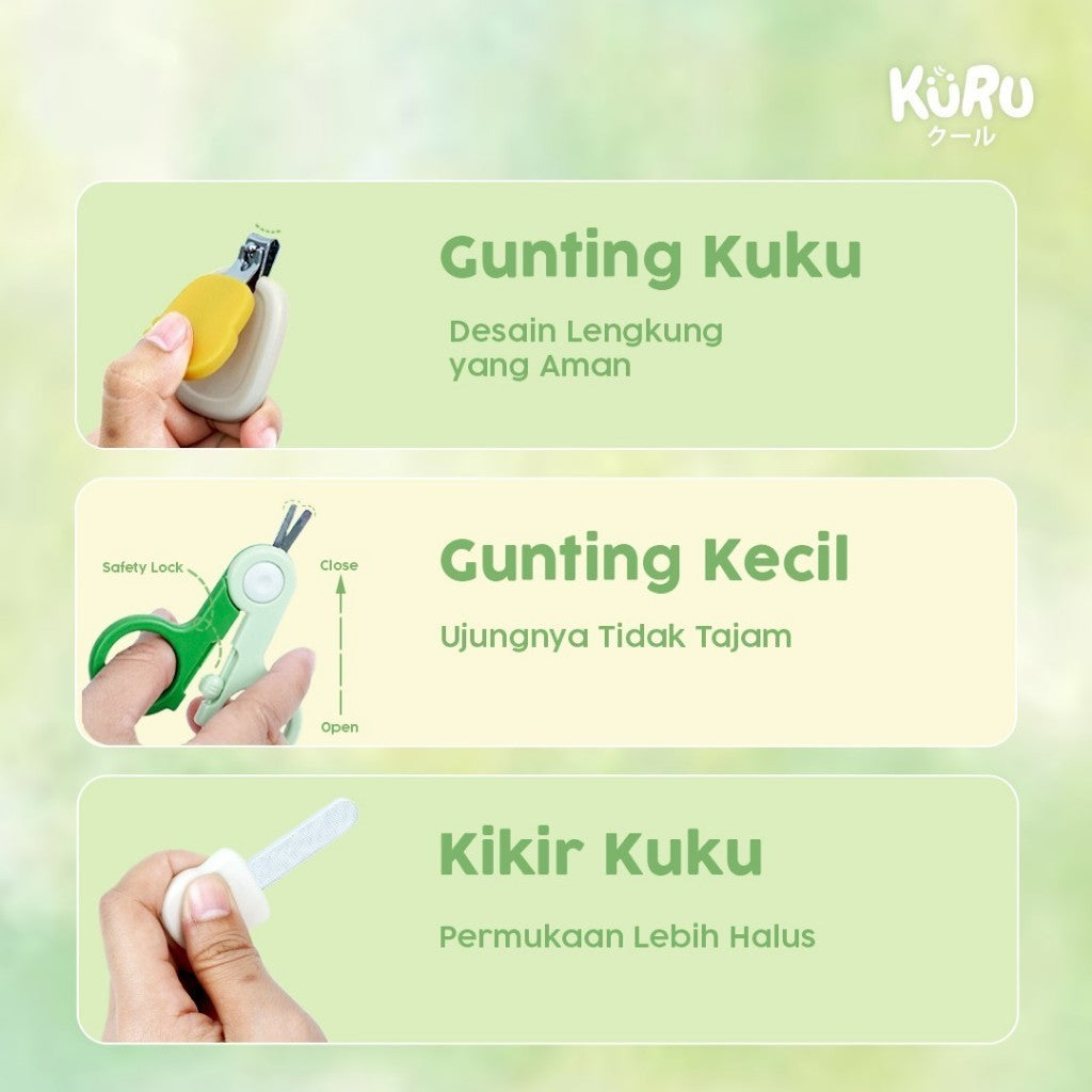 KURU Baby Nail Care Manicure Set 5in1 - Perawatan Gunting Kuku Bayi