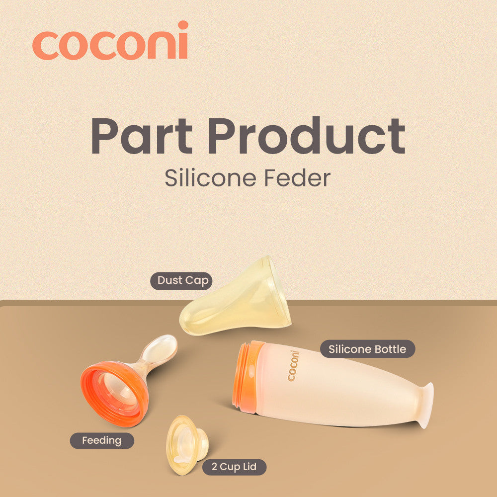 Coconi Silicone Baby Feeder Spoon | Sendok Botol Makan Bayi MPASI FOOD GRADE 120ml