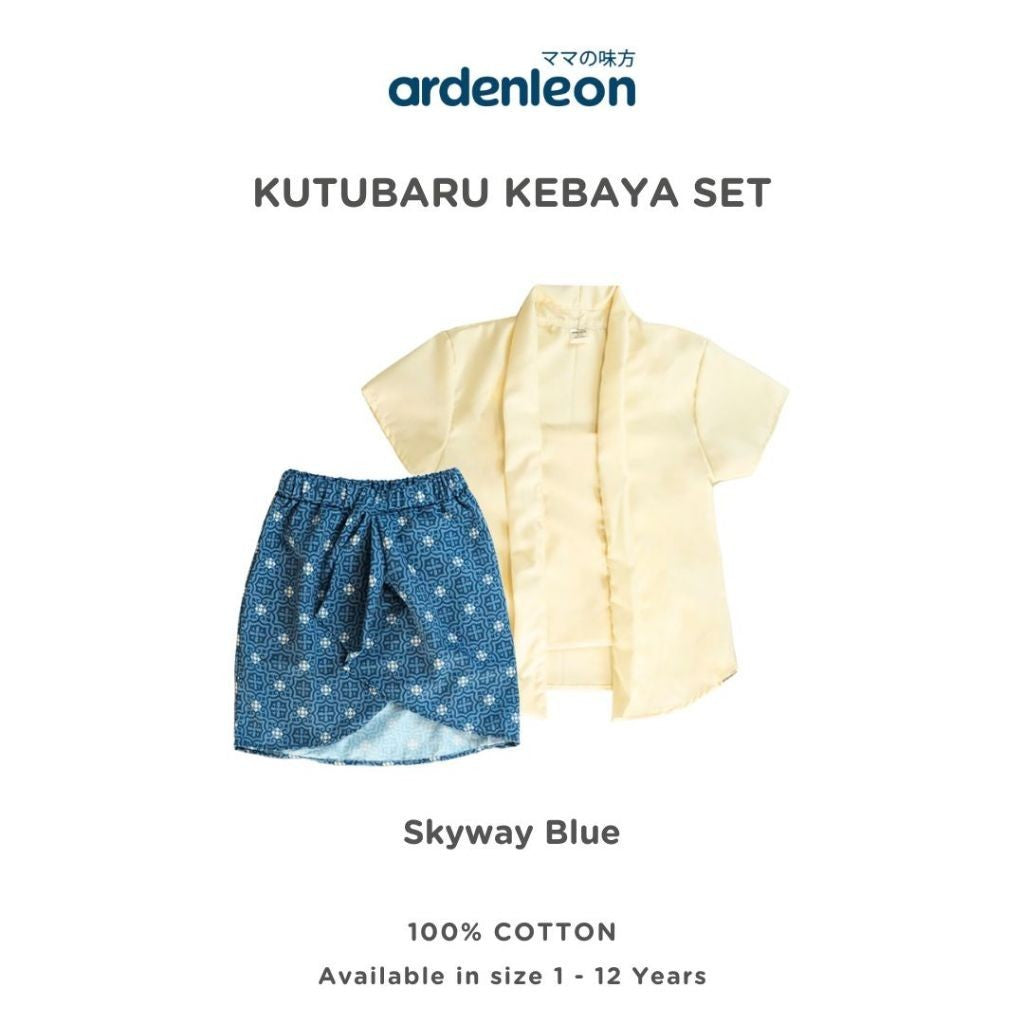 ARDENLEON Setelan Anak Perempuan Batik Kutubaru Kebaya Set