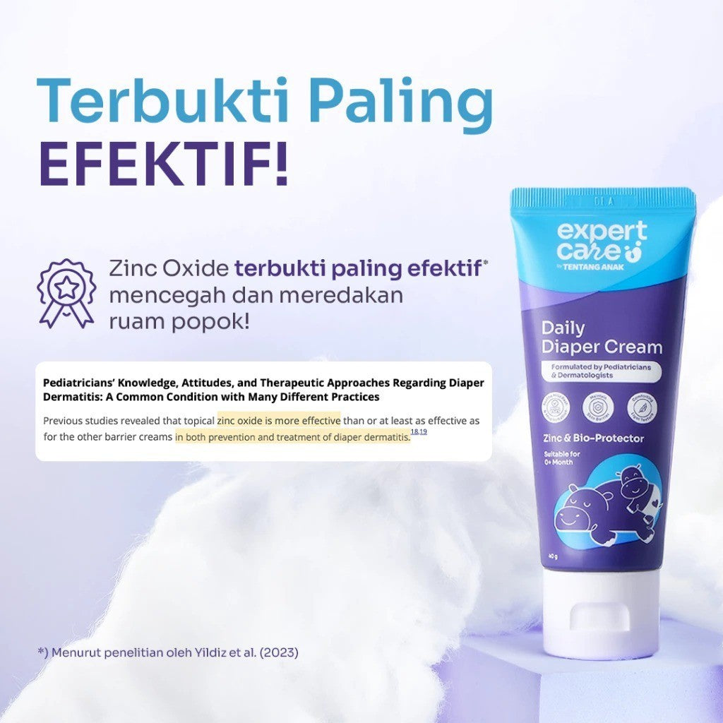 Expert Care Diaper Rash Cream Daily Diaper Cream 40g dengan Zinc Oxide, Panthenol & Bio-Protector - Redakan dan Cegah Ruam Popok - READY MANADO
