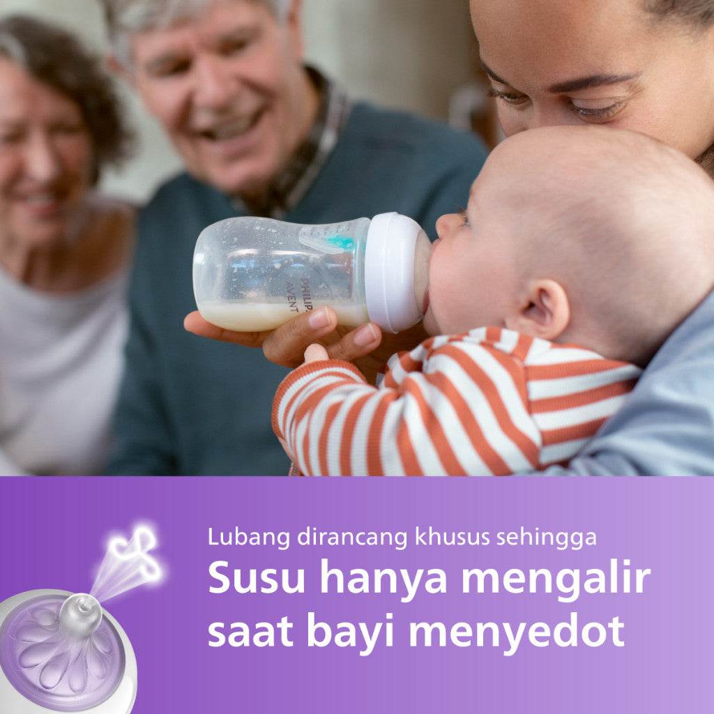 Philips Avent | Botol Susu Bayi | AirFree Vent Natural Response | Dot Seperti Payudara Ibu & Ekstra Anti Kolik | 260 ml | Single | SCY673/01