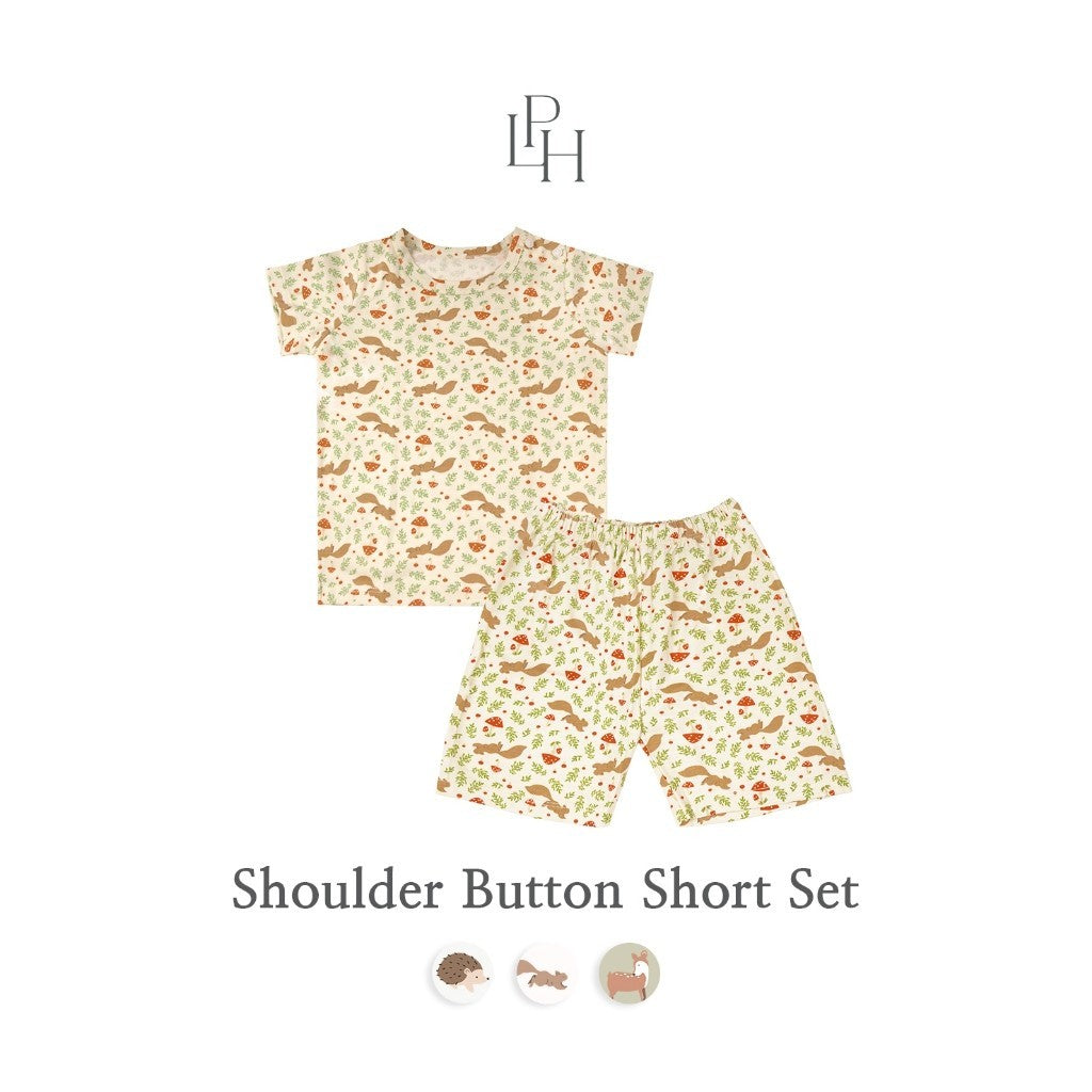Little Wear Shoulder Button Short Set 24.0 (Setelan Anak Lengan Pendek)