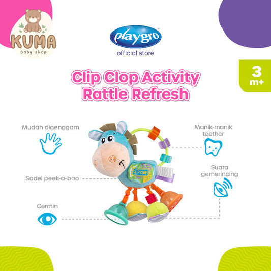 Playgro Clip Clop Activity Rattle New - Mainan Gigit Anak Bayi