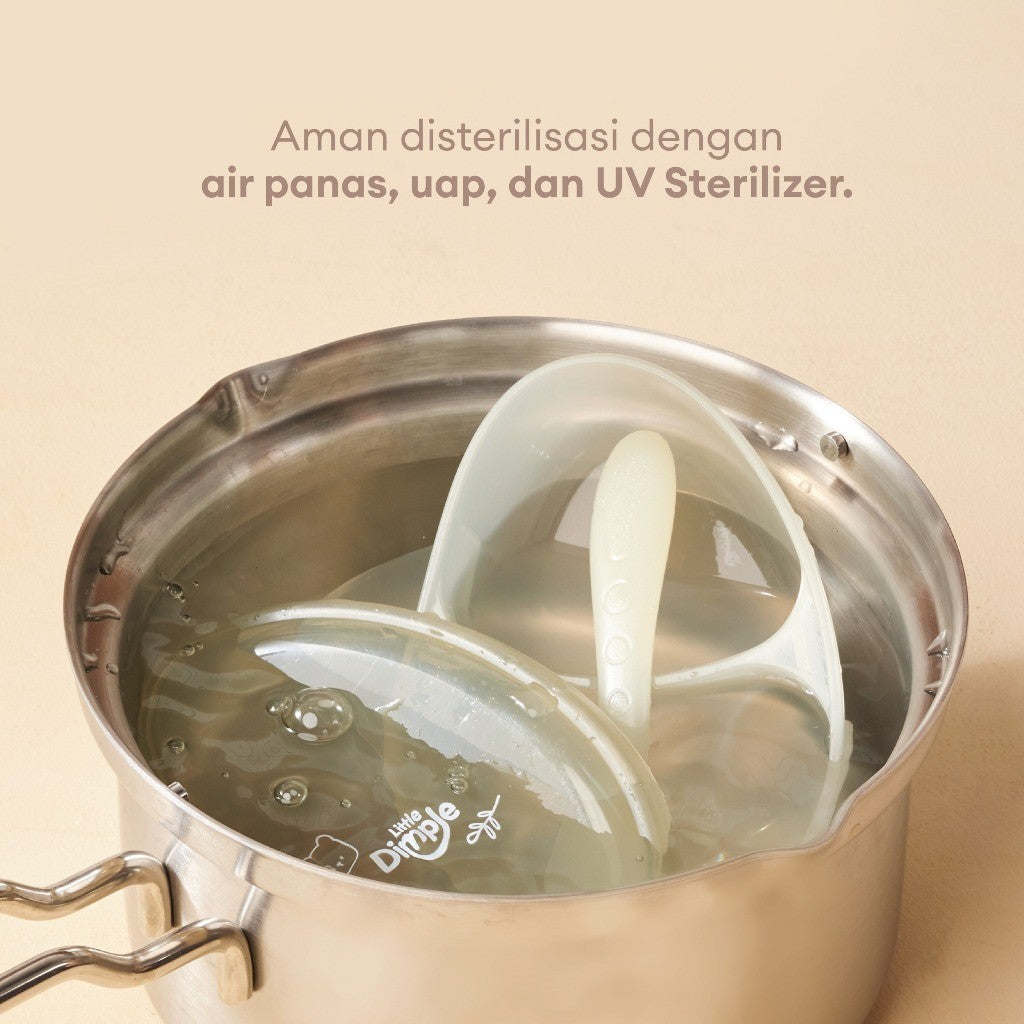 Little Dimple Pack & Go Travel Set Portable Bowl Spoon Set Sendok Mangkok Anak