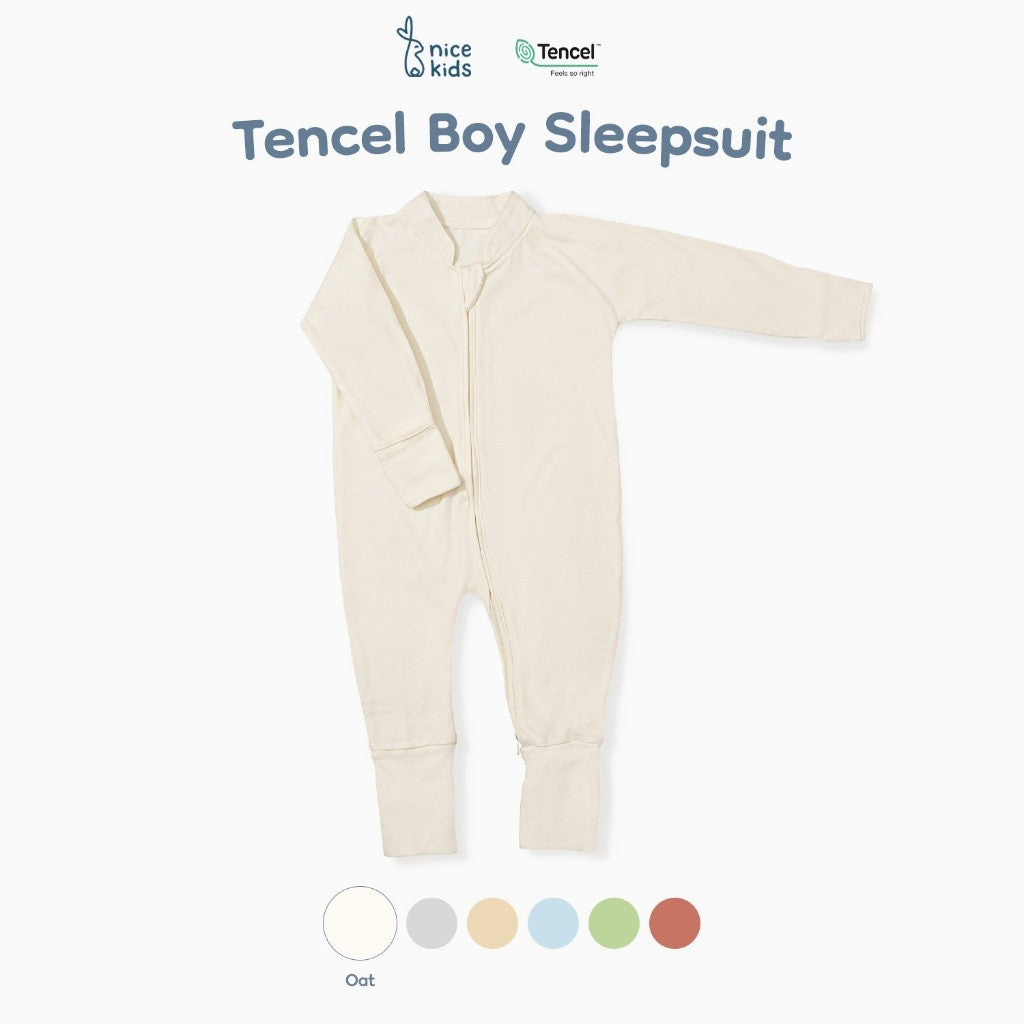 Nice Kids - Tencel Sleepsuit Boy Jumper Baby Baju Tidur Bayi Laki-Laki (0 Bulan-2 Tahun)