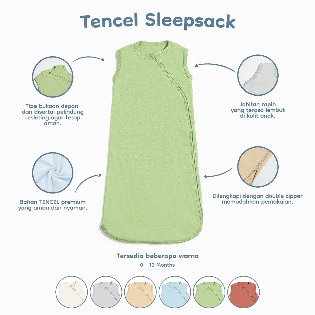 Nice Kids - Tencel Sleepsack Bedong Jumper Instan Baby New Born Unisex (0-6 Bulan)