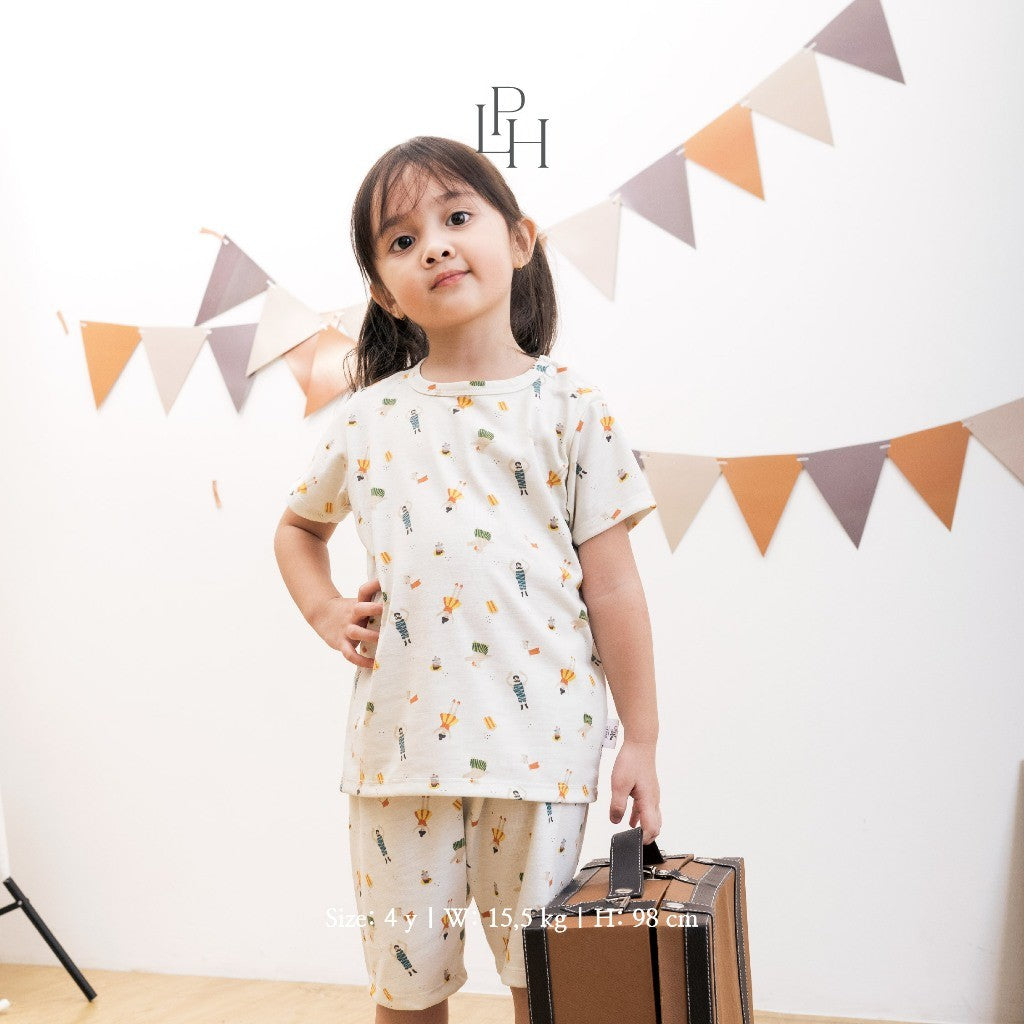Little Palmerhaus - Little Wear Shoulder Button Short Set 26.0 (Setelan Anak Lengan Panjang)
