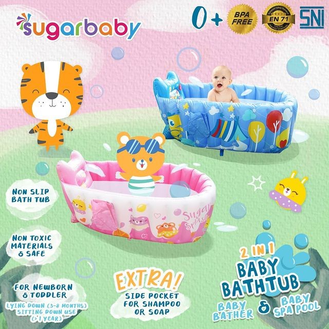 Sugar Baby 2in1 Baby Bathtub - Bak Mandi Bayi Tiup Travel