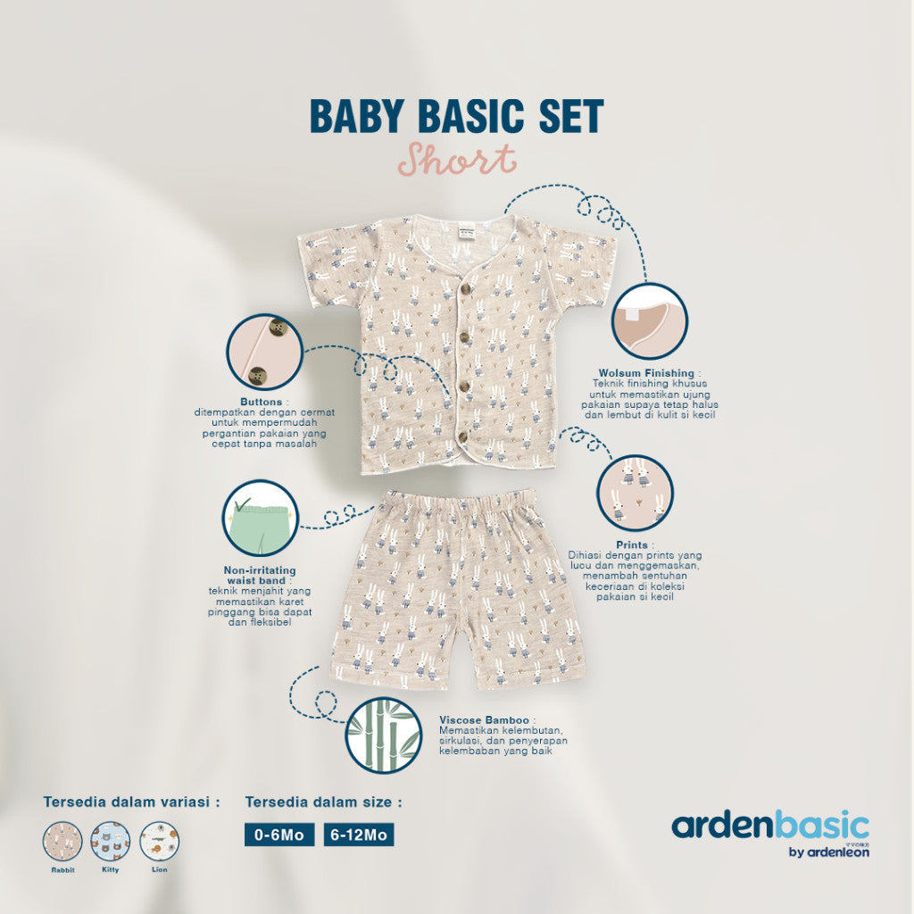 ARDENLEON ArdenBasic Baby Basic Set Short Setelan Pendek Bayi