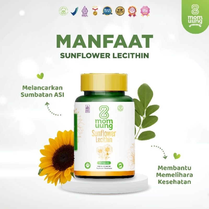 PROMO Mom Uung Sunflower Lecithin 30 Kapsul Melancarkan Sumbatan ASI Free Susu Milkflow