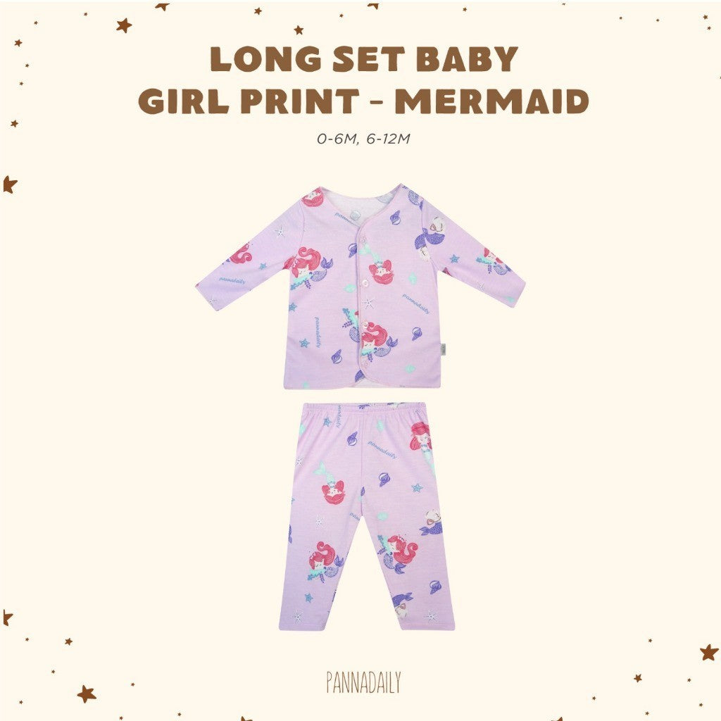 BOHOPANNA - PANNADAILY - LONG SET BABY GIRL PRINT - Setelan Baju Bayi Perempuan