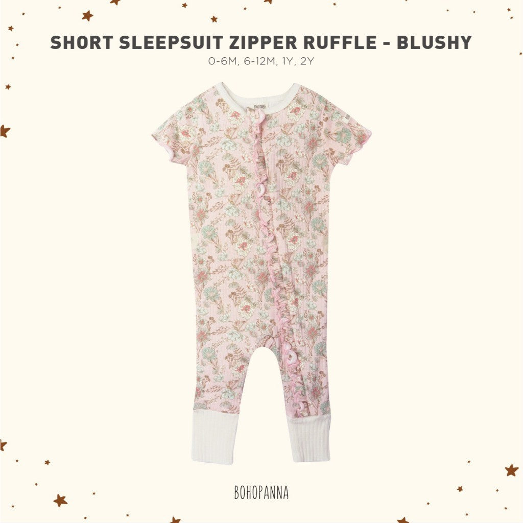BOHOPANNA - SHORT SLEEPSUIT ZIPPER RUFFLE - Jumper Bayi