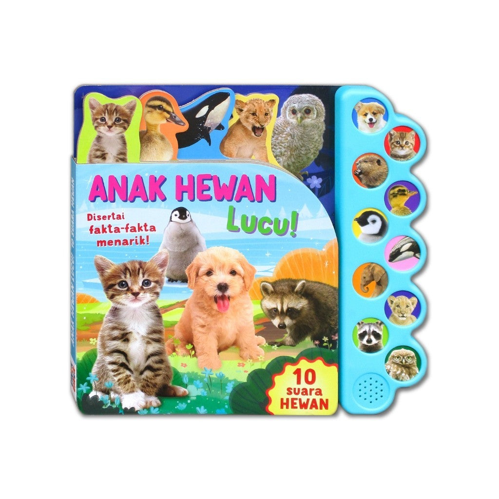 Buku Bersuara Hewan Peternakan & Alam Liar 10 tombol suara hewan - Animals Sound Book [GinukGinuk]