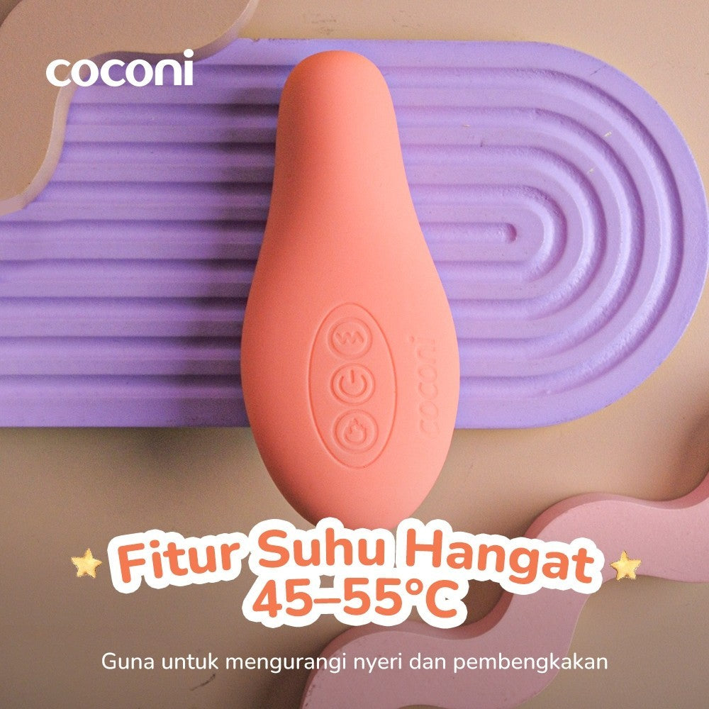Coconi Warming Lactation Massager | Alat Pijat Laktasi ASI dengan Penghangat dan Getaran, Lancarkan ASI Tersumbat